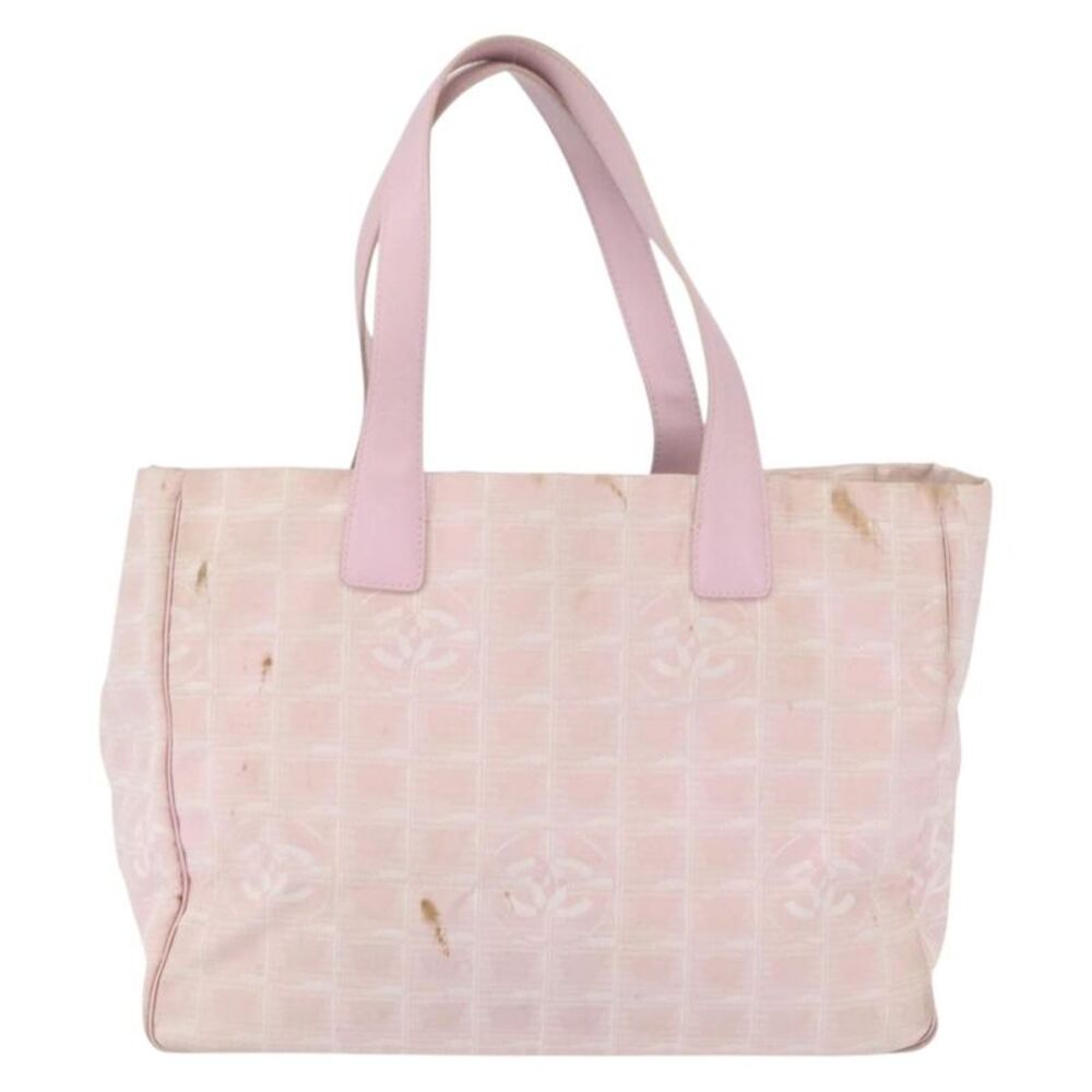 Chanel Travel Line Tote Nylon Pink Nylon Tote Bag Bag